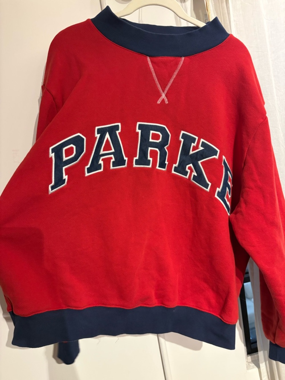 Parke Red and Blue Women's Sweater - Picture 4 of 5